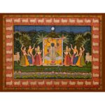 Old Antique Painting of Shrinath Ji with Cows 5'x4'