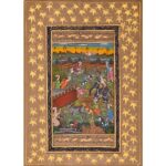 Old Paper Painting Of Tiger Hunting From Fort
