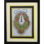 GOLD PAINTED  KUNDAN NECKLACE JEWELLERY PAINTING IN FRAME