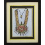 GOLD PAINTED  NECKLACE JEWELLERY PAINTING IN FRAME
