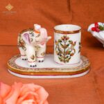ELEPHANT PEN STAND 24KT GOLD HAND PAINTED