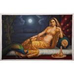 Lady with Peacock in Moonlight 5'x3'