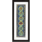 Various animals in cirlces on blue Vertical 6