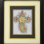 ARTS & CRAFTS WHITE  Marble 24CRTS GOLD ANTIQUE JEWELLERY PAINTING IN POTRAIT FRAME