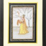Marble Minature Ragini Painting Frame (Ragini Holding Tree Leaves) from