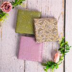 Green Peach Lilac Brocade Work Note Book Set of 3 4