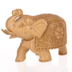 ARTS & CRAFTS WOODEN TRUNK UP ELEPHANT